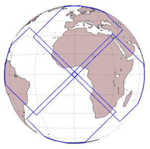 Graphic of Earth showing field of view